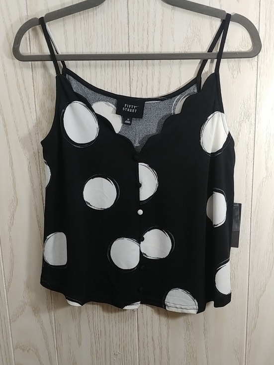 Fifty Street Tops - Fifty Street black polka dot crop top